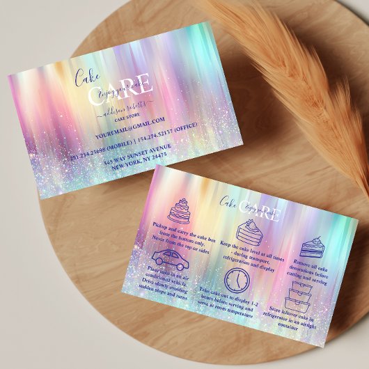 Soft Rainbow Aesthetic Cake Care  Visitenkarte