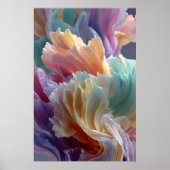 Soft Rainbow Flower Waves – Dreamy Surreal Bloom Poster (Vorne)