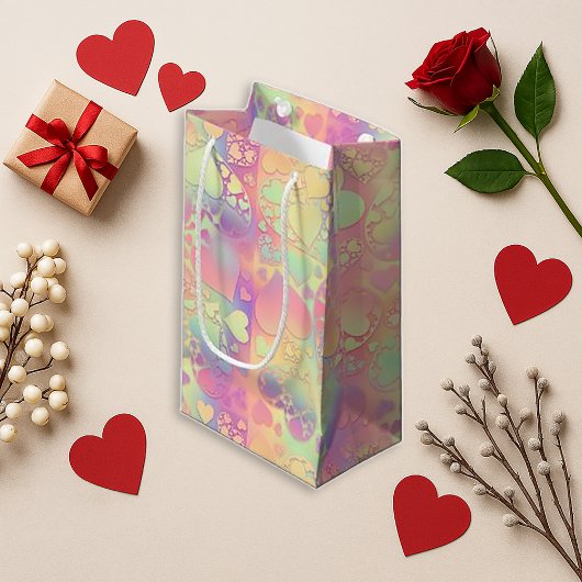 Soft Rainbow Pastel Kawaii Heart Pattern Design Kleine Geschenktüte