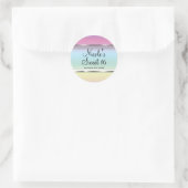 Soft Rainbow Pastel Pearl Wedding Party Gefallen Runder Aufkleber (Tasche)