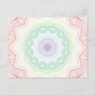 Soft Rainbow Spirograph Postkarte