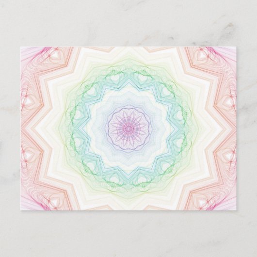 Soft Rainbow Spirograph Postkarte (Vorderseite)