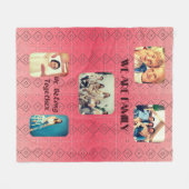 Soft Red Retro Geometric Design Fleece Blanken (Vorderseite (Horizontal))