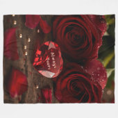 Soft Red Rose Cozy Romantic Valentine Plush  Fleecedecke (Vorderseite (Horizontal))