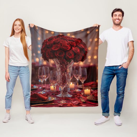 Soft Red Rose Cozy Valentine Romantic Warm Blanket Fleecedecke (Beispiel)