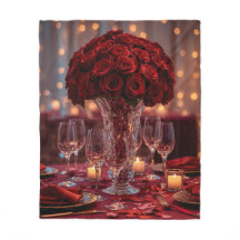 Soft Red Rose Cozy Valentine Romantic Warm Blanket
