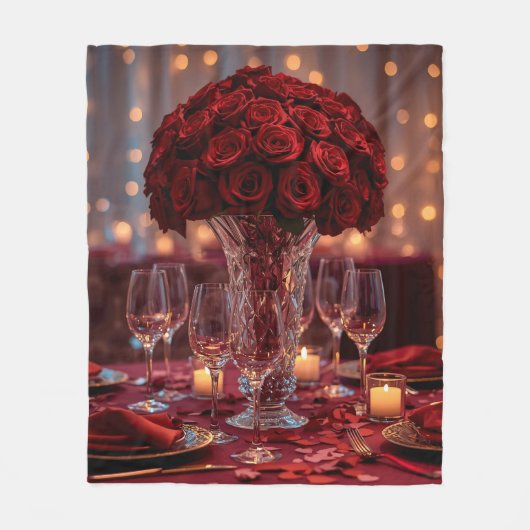 Soft Red Rose Cozy Valentine Romantic Warm Blanket Fleecedecke (Vorderseite)
