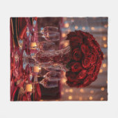 Soft Red Rose Cozy Valentine Romantic Warm Blanket Fleecedecke (Vorderseite (Horizontal))