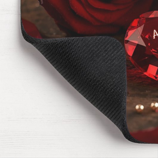 Soft Red Rose Romantic Valentine Office Mousepad (Ecke)
