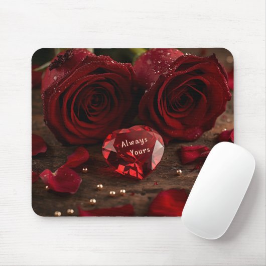 Soft Red Rose Romantic Valentine Office Mousepad (Mit Mouse)