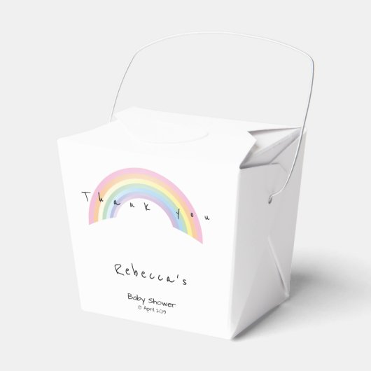 Soft Regenbogen Babydusche Gefälligkeitsbox Geschenkschachtel (Vorderseite)