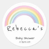 Soft Regenbogen Babydusche Runder Aufkleber (Vorderseite)