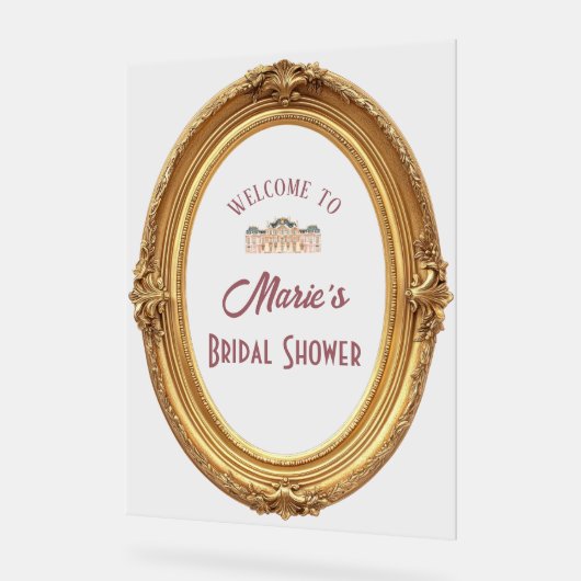 Soft Renaissance Rokoko Brautparty Begrüßungszeich Acrylschild (Winkel)