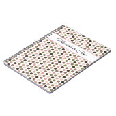 Soft, Retro Olive, Pink, and Brown Polka Dots Notizblock (Linke Seite)