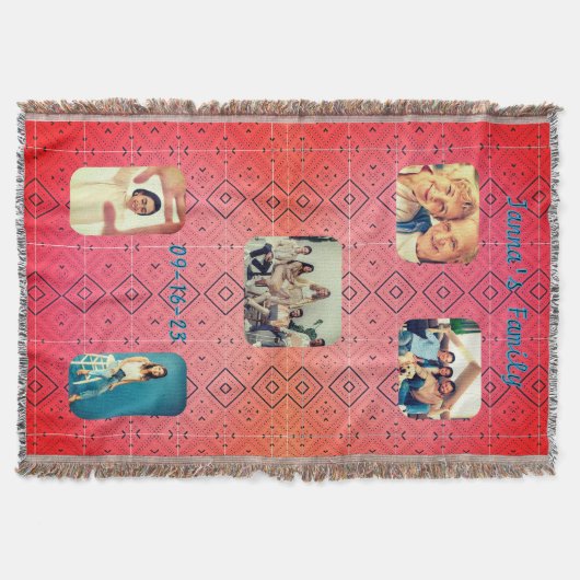 Soft Retro Red Diamond Muster Foto Decke (Vorderseite)