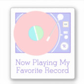Soft Retro Vinyl Vibes Classic Record Player Aufkleber (Vorderseite)
