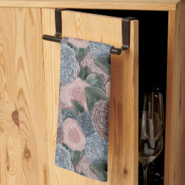 Soft Romance Peony Pattern - Pink und Blues in Mut Geschirrtuch