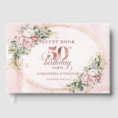 Soft Romantic Blush 50th Birthday Guestbook Gästebuch (Vorderseite)