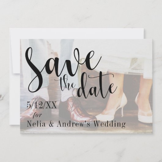 Soft Romantic Foto Typografie 30 Save the Date (Vorderseite)