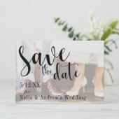 Soft Romantic Foto Typografie 30 Save the Date (Stehend Vorderseite)