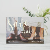 Soft Romantic Foto Typografie 30 Save the Date 2 (Stehend Vorderseite)