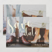 Soft Romantic Foto Typografie 30 Save the Date 2 (Vorne/Hinten)