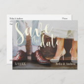 Soft Romantic Foto Typografie 30 Save the Date 2b Ankündigungspostkarte (Vorne/Hinten)