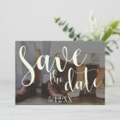 Soft Romantic Foto Typografie 30 Save the Date 3 (Stehend Vorderseite)