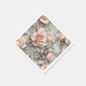 Soft Romantic Pearl and Lace Botanical Serviette (Ecke)