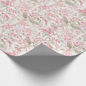 Soft Romantic Watercolor Pink Blossom Botanical Geschenkpapier (Ecke)