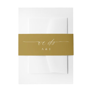 Soft Romantic wir tun Gold und Creme Hochzeit Einladungsbanderole