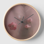 Soft-rosa-Wandklemme Uhr (Vorderseite)