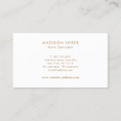 Soft Rose Gold Feather Logo Visitenkarte (Rückseite)