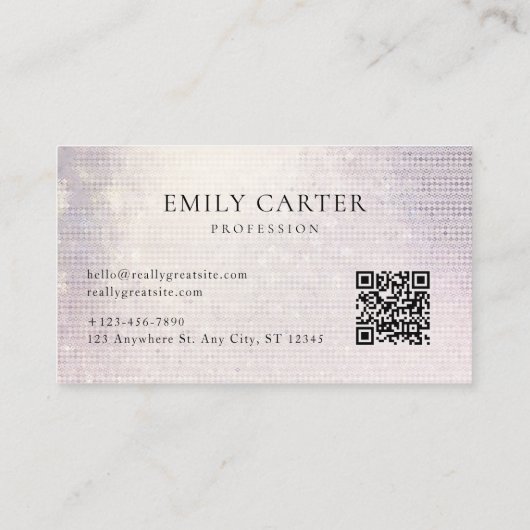 Soft Rose Gold Foil QR Code Minimalistisch Visitenkarte (Rückseite)