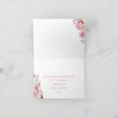 Soft Rose Teddy Bear Baby Girl Dankeskarte (Innenseite)