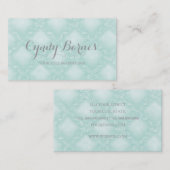 Soft Rose Trellis in Mint Green Visitenkarte (Vorne/Hinten)