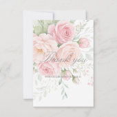 soft roses floral thank you card dankeskarte (Vorderseite)