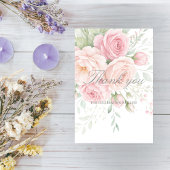soft roses floral thank you card dankeskarte