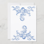Soft Royal Blue Watercolor Geblüht Brautparty Einladung (Rückseite)
