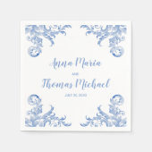 Soft Royal Blue Watercolor Geblüht Serviette (Vorderseite)