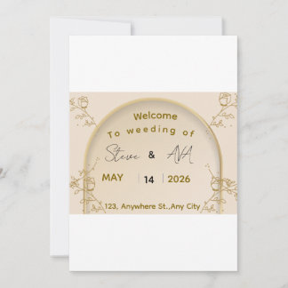 Soft Royal Gold Wedding Invitation | Elegant Minim Einladung