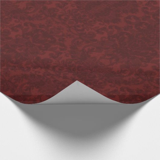 Soft Ruby Red Damask Gothic Art Print Geschenkpapier (Ecke)