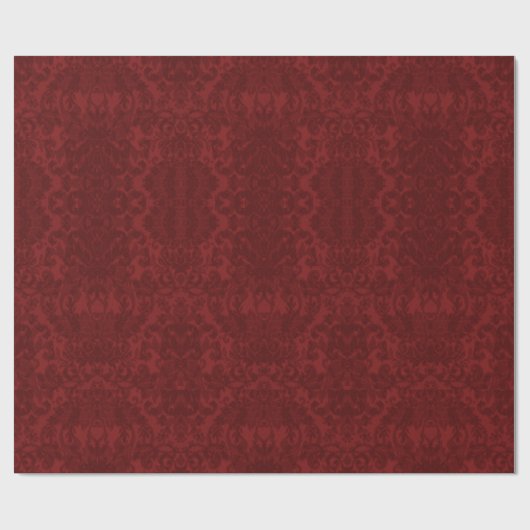 Soft Ruby Red Damask Gothic Art Print Geschenkpapier (Flach)