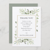 Soft Rustic Blätter Greenery Baby Shower Gedicht Dankeskarte (Vorne/Hinten)