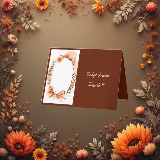 Soft Rusticus Herbst Florals Single Gästekarte Dankeskarte