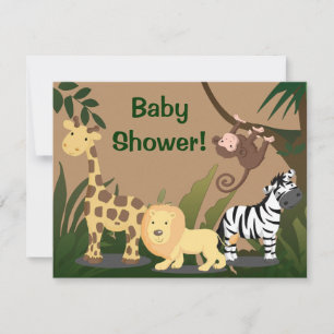 Soft Safari Baby Dusche Einladung