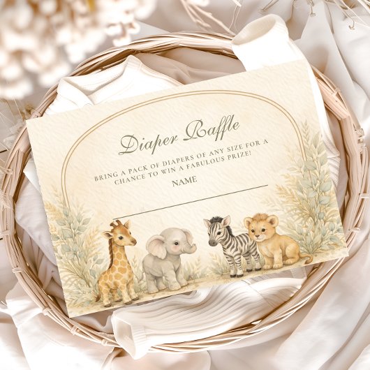 Soft Safari Jungle Windel-Raffle Begleitkarte