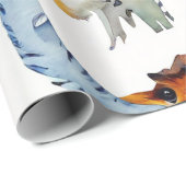 Soft Safari Watercolor Collage Geschenkpapier (Rolleneckpunkt)