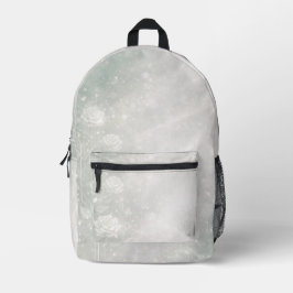 Soft sage and frosted white florals AI art  Bedruckter Rucksack