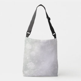 Soft sage and frosted white florals AI art  Tragetaschen Mit Langen Trägern
